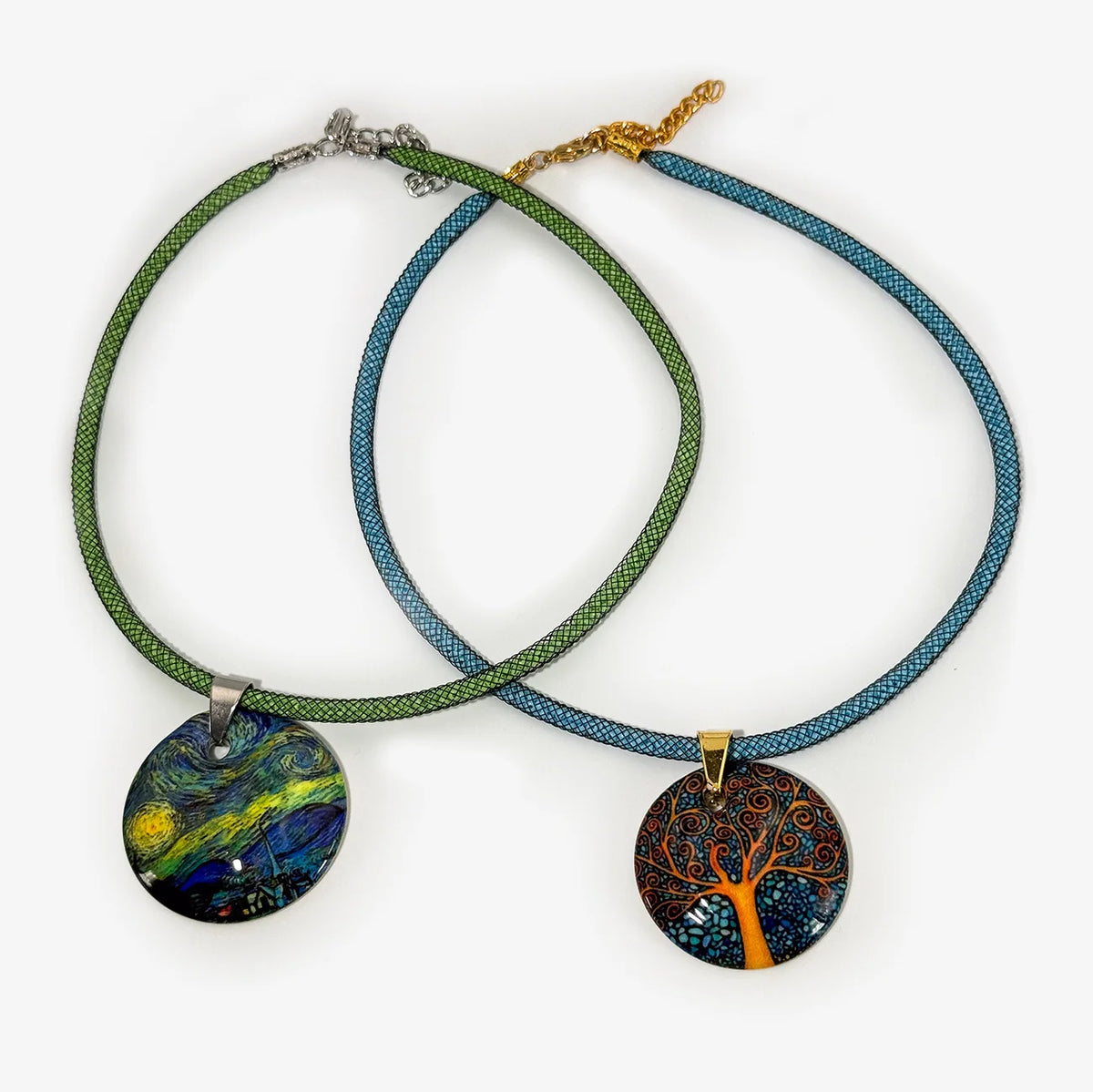 Art Pendant Necklace - Van Gogh, Gustav Klimt, Kandinsky