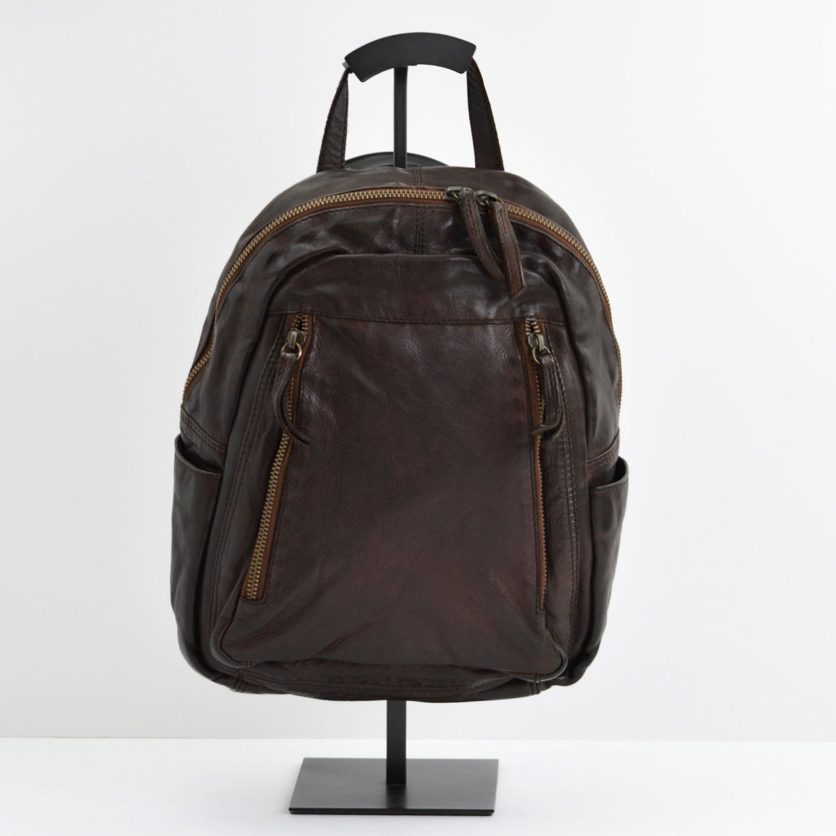 brown italian leather backpack Bari Italian Leather Backpack