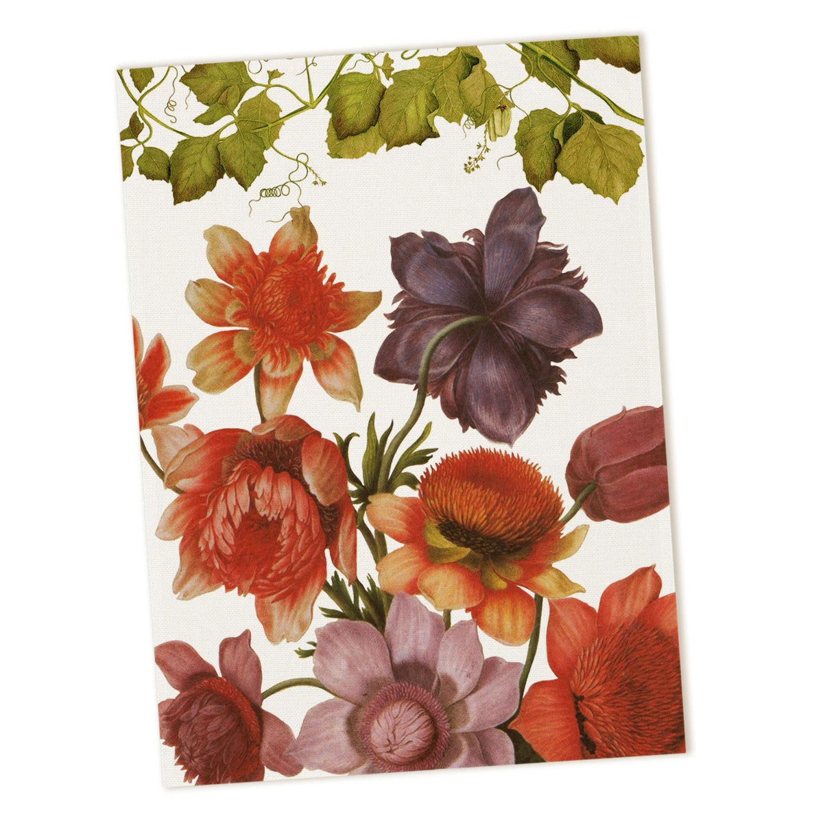 Floral Kitchen Towel, 100% Linen, Made in Italy