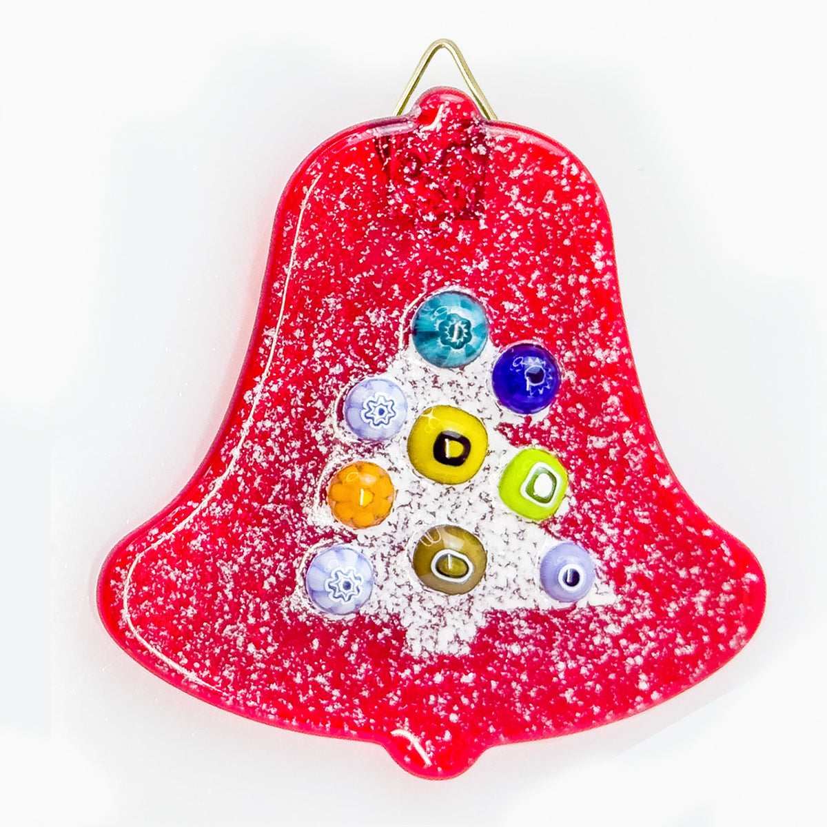 Murano Glass Ornament Millefiori Tree, Bell, Made in Italy