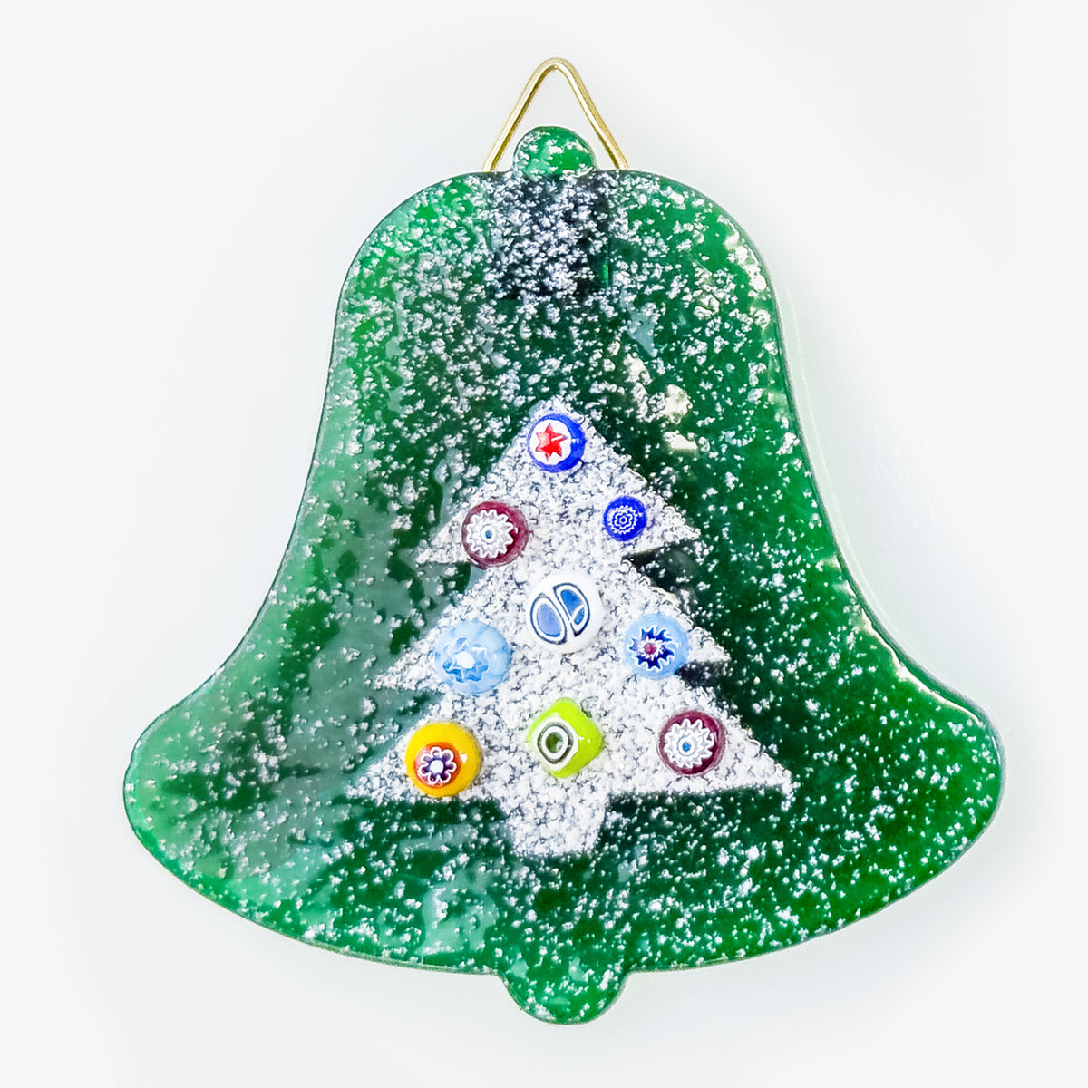 Murano Glass Ornament Millefiori Tree, Bell, Made in Italy