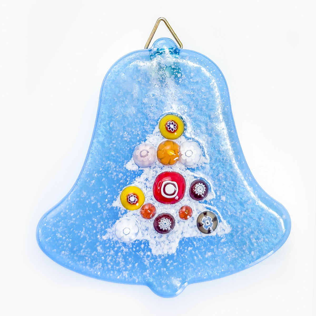 Murano Glass Ornament Millefiori Tree, Bell, Made in Italy