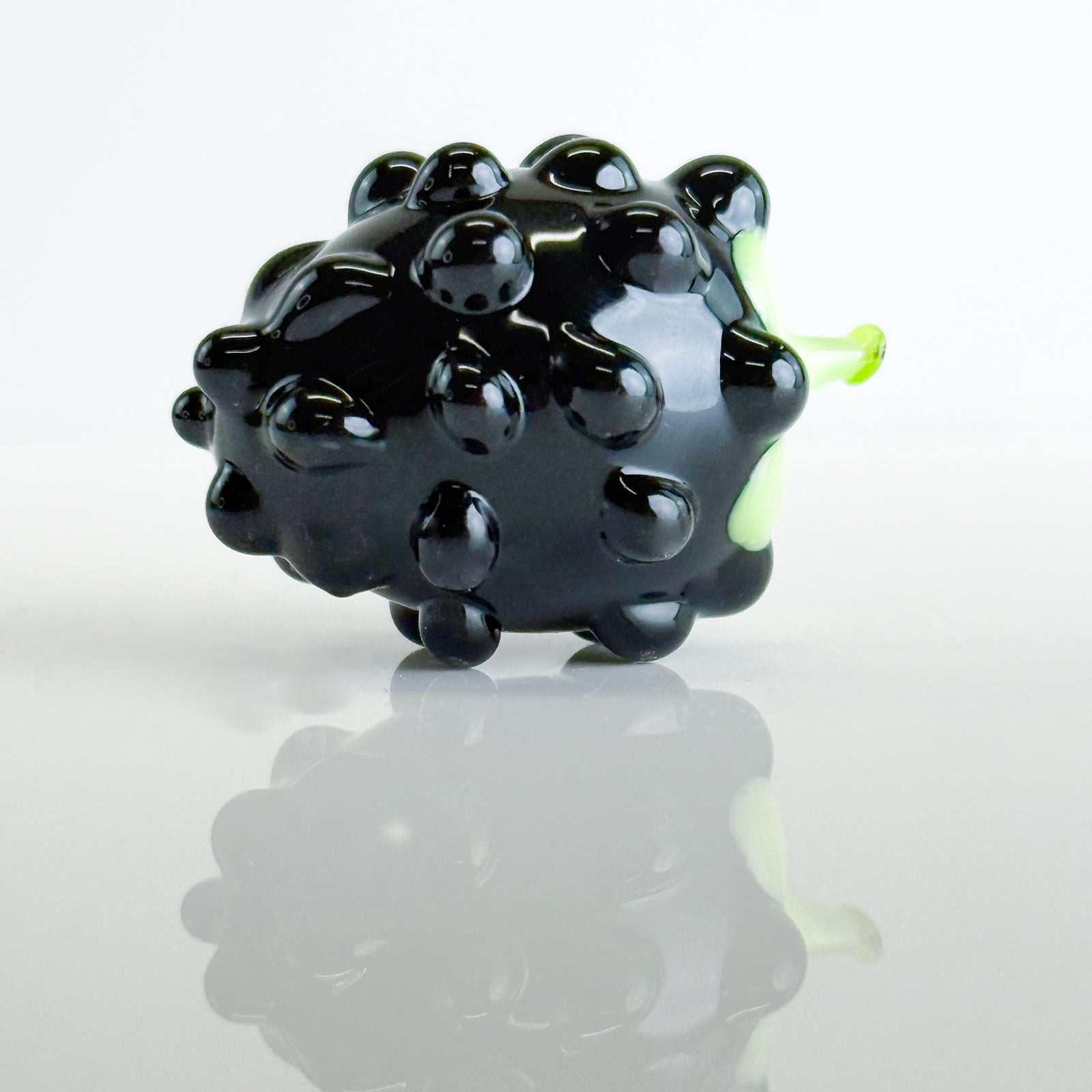 Set of three black Murano glass berries, realistic artificial blackberry flowers for home decor by MyItalianDecor.