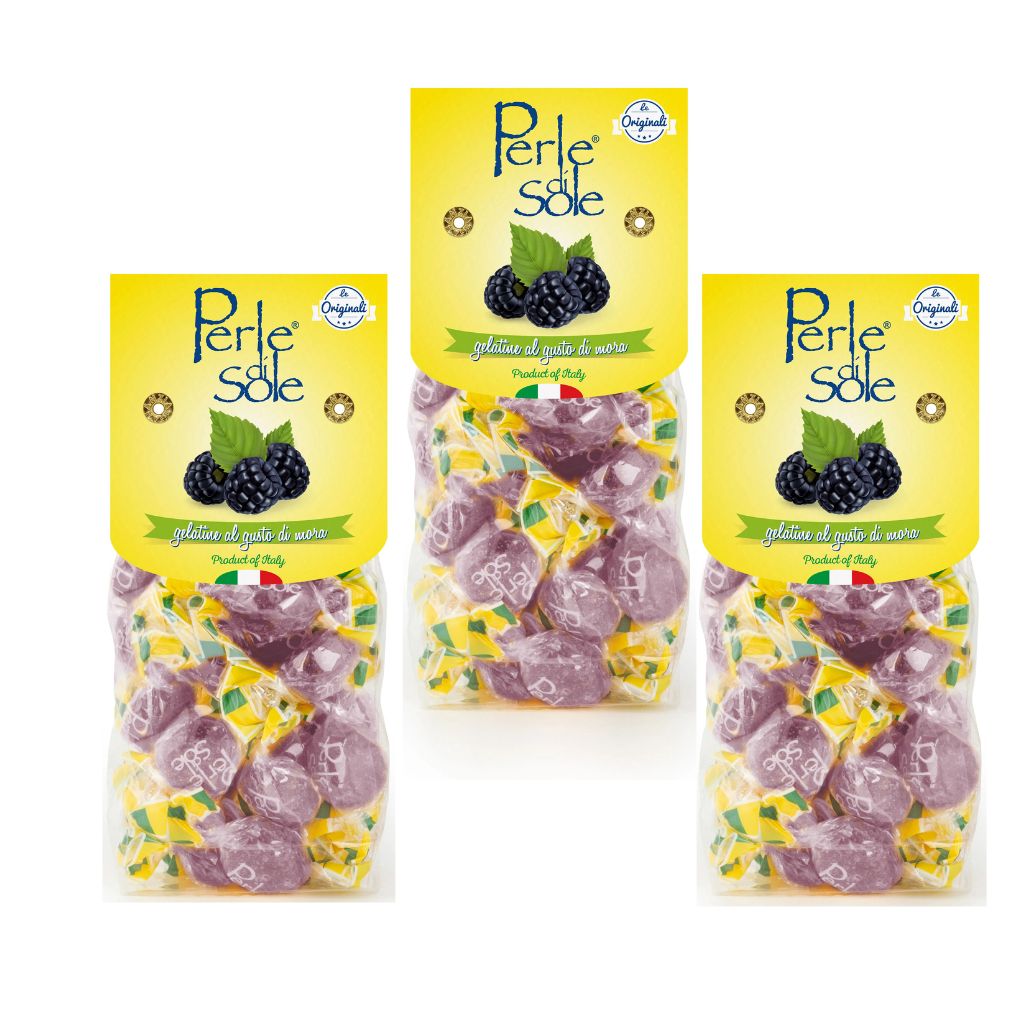 Perle di Sole, Blackberry Gelee Candies, 3 Bag Set, Made in Italy - My Italian Decor