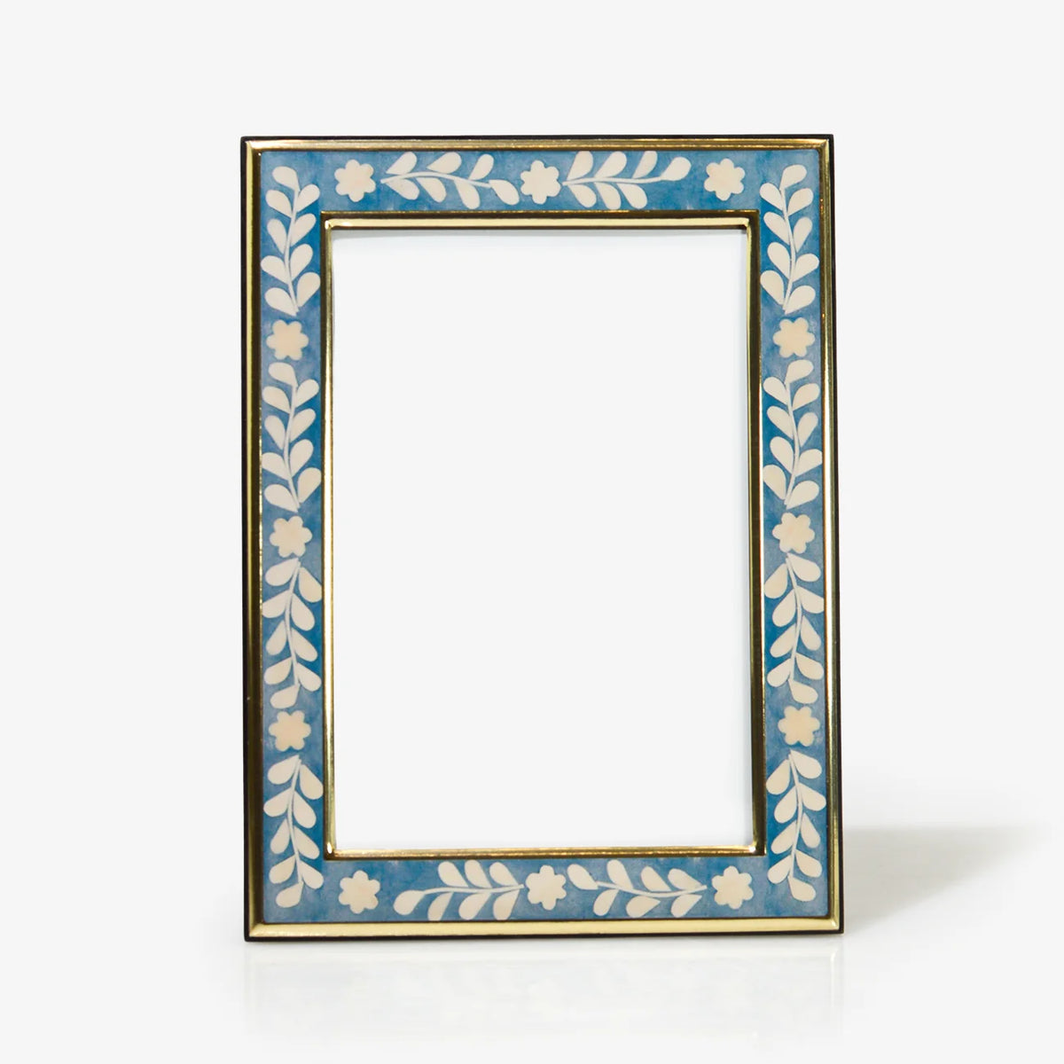 Floral Inlay Colorful Picture Frame, 4x6 Photo Frame