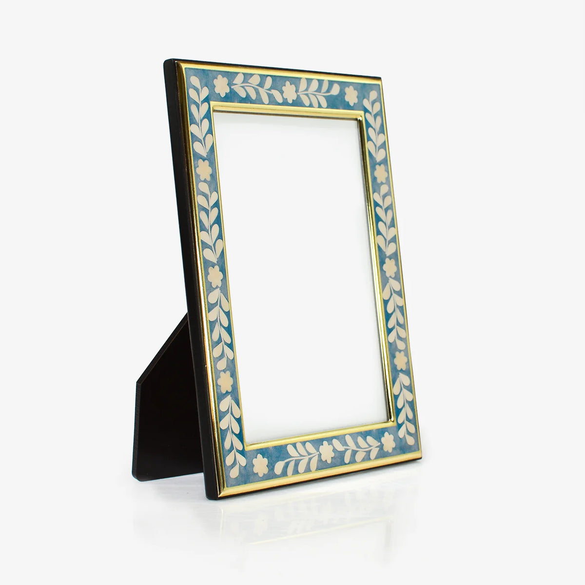 Floral Inlay Colorful Picture Frame, 4x6 Photo Frame