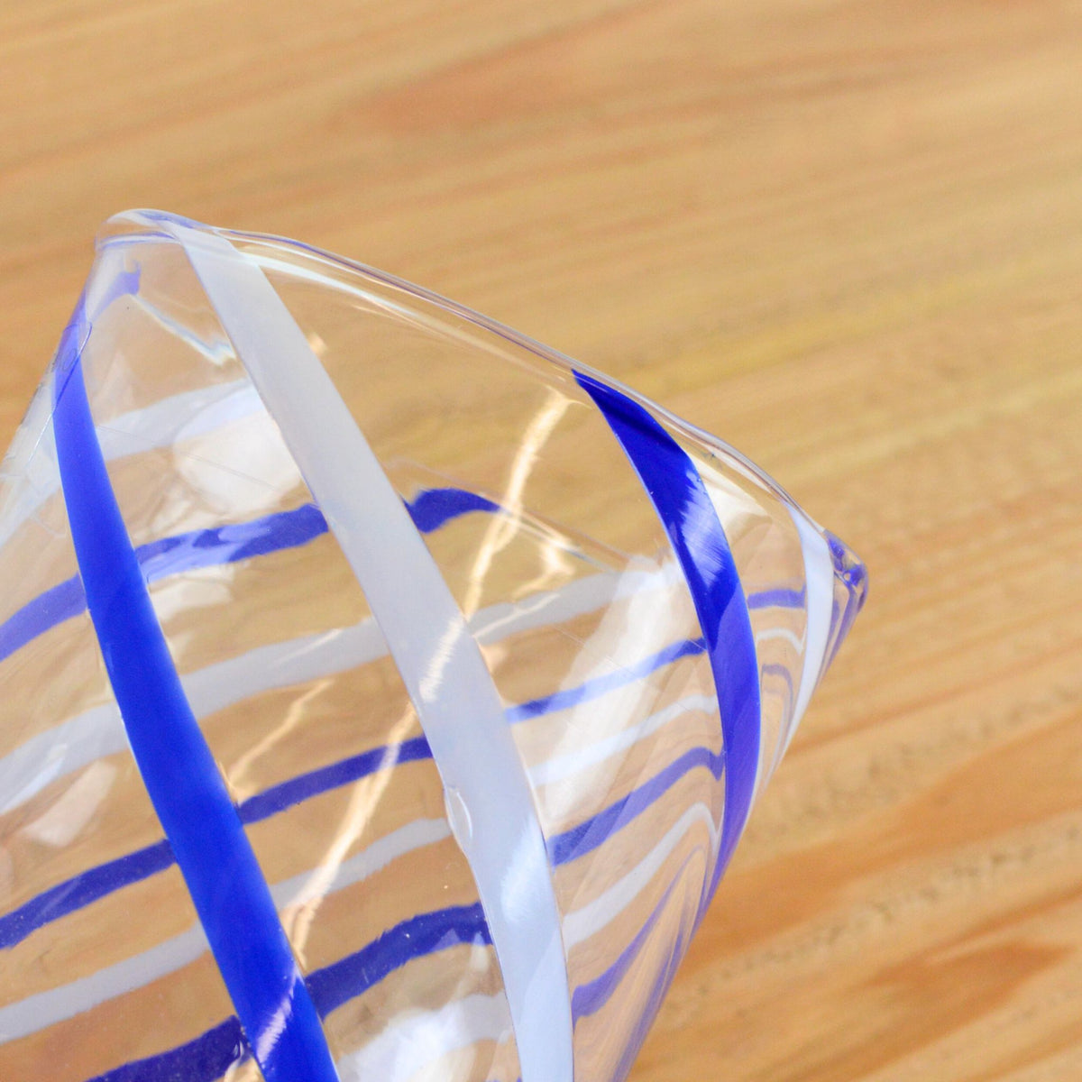 Italian Handblown Glass Tumblers - Blue, Red, Green, Yellow, Spiral Design