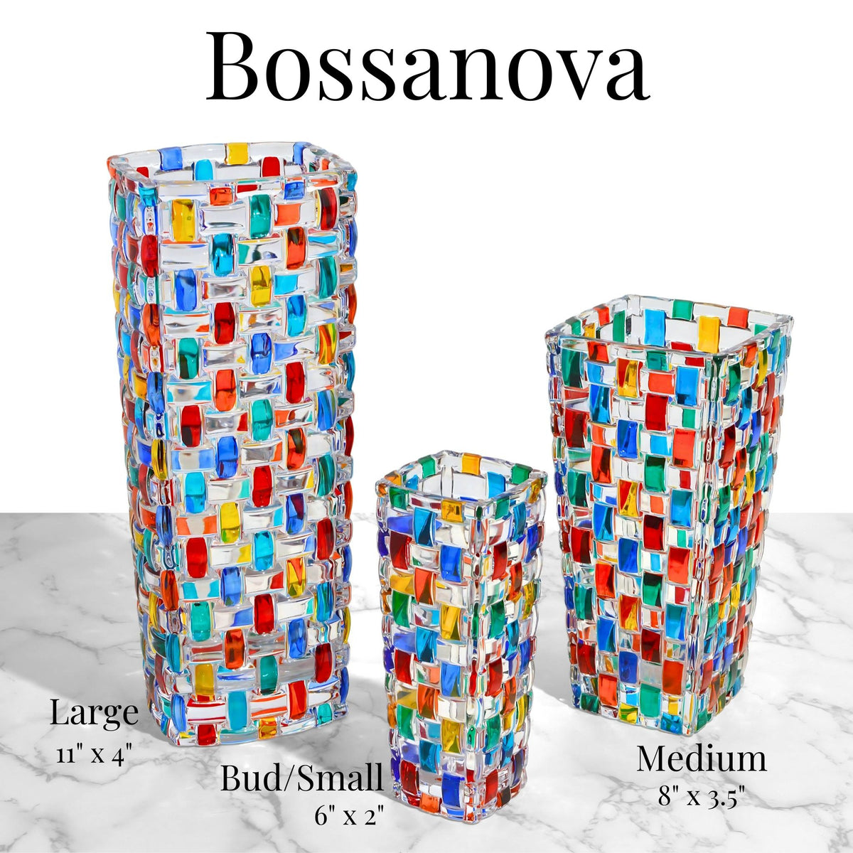 Bossanova Large Luxury Vase, Hand Painted Crystal, Made in Italy