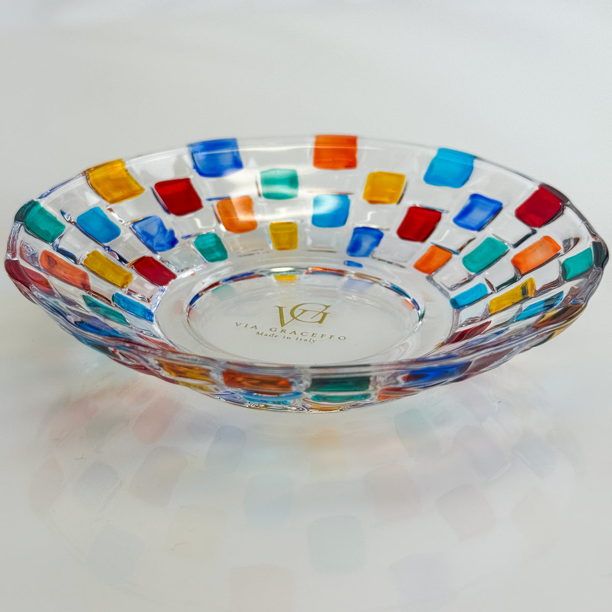 Small Crystal Dish Bowl, 4.75 inch Hand Painted, Made in Italy - My Italian Decor