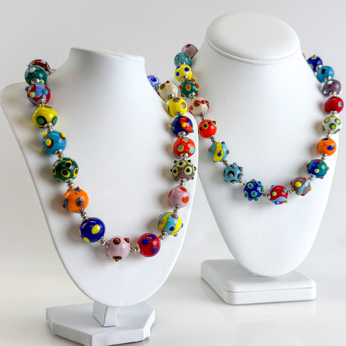 Murano Glass Raised Dot Bead Necklace - Made in Italy - My Italian Decor