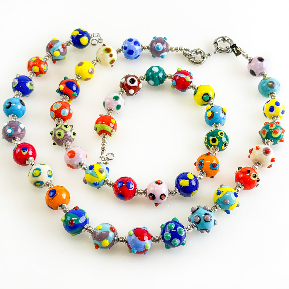 Murano Glass Raised Dot Bead Necklace - Made in Italy - My Italian Decor
