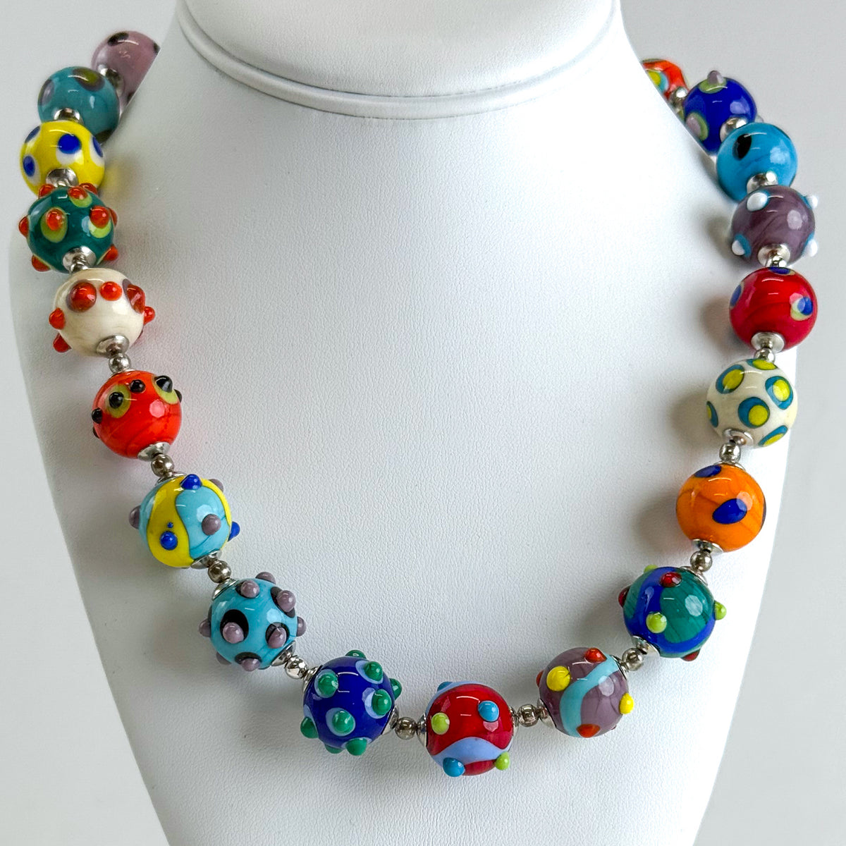 Murano Glass Raised Dot Bead Necklace - Made in Italy - My Italian Decor