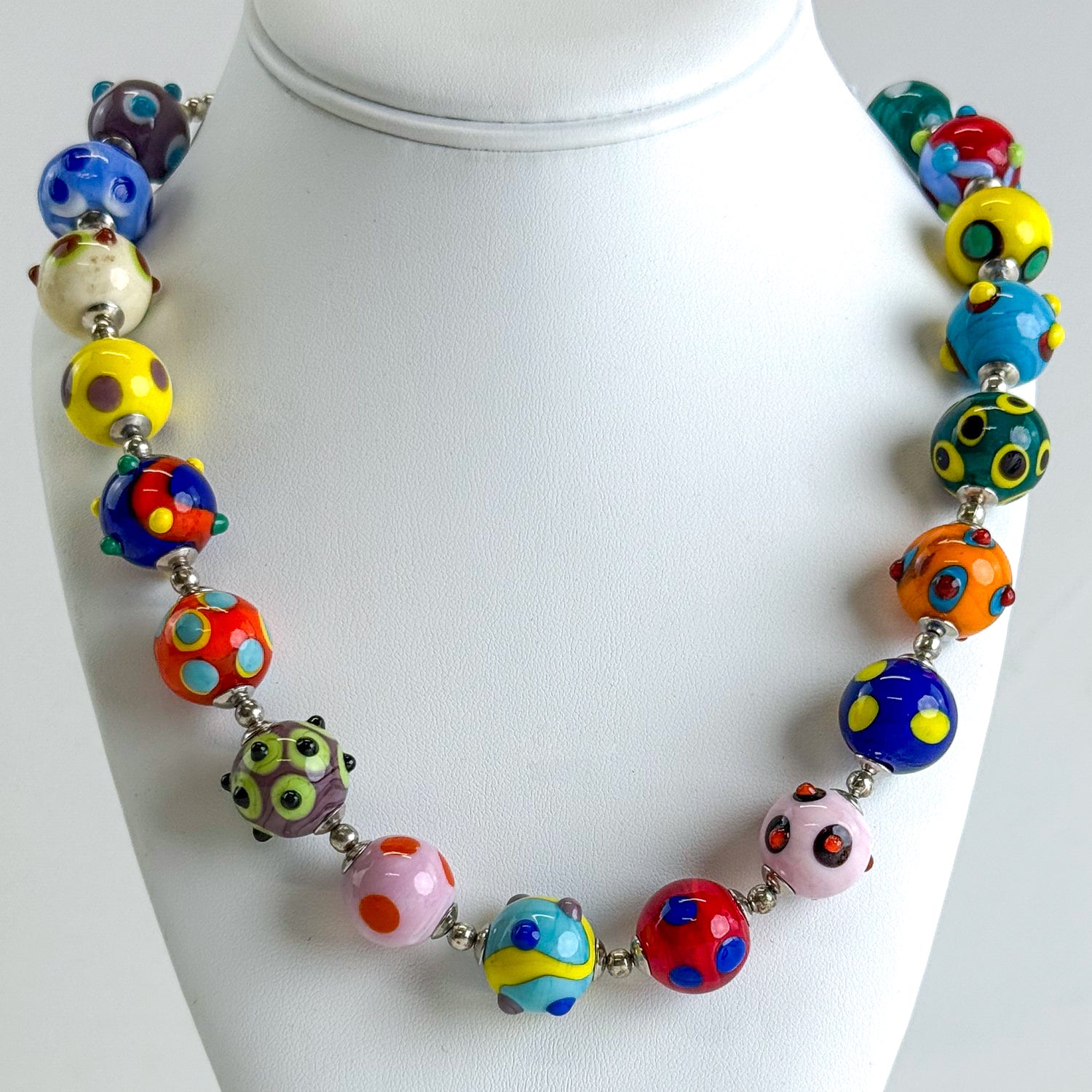 Murano Glass Raised Dot Bead Necklace - Made in Italy - My Italian Decor