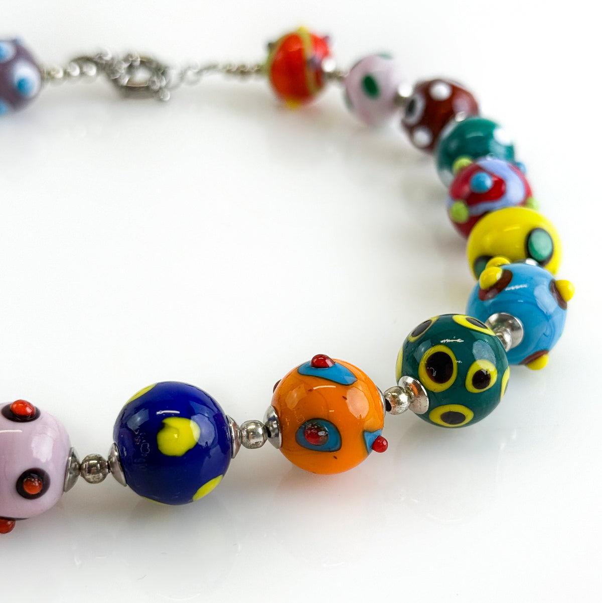 Murano Glass Raised Dot Bead Necklace - Made in Italy - My Italian Decor