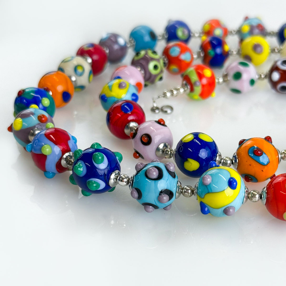 Murano Glass Raised Dot Bead Necklace - Made in Italy - My Italian Decor