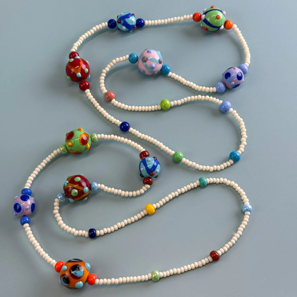 Murano Glass Colorful Dots Beaded Necklace - My Italian Decor