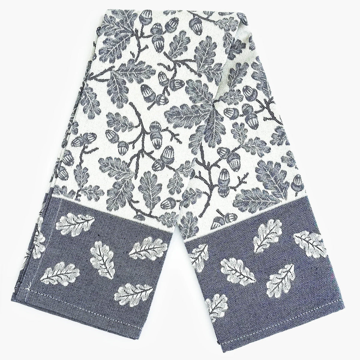 Busatti Acorn kitchen towel in assorted colors, made in Italy, featuring woven fabric with decorative acorn patterns.