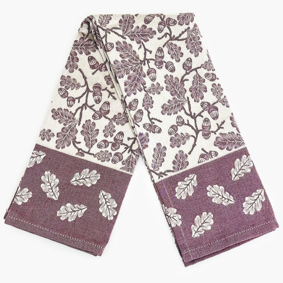 Colorful Busatti Acorn Kitchen Towel made in Italy, featuring embroidered acorn designs on soft fabric for kitchen use.