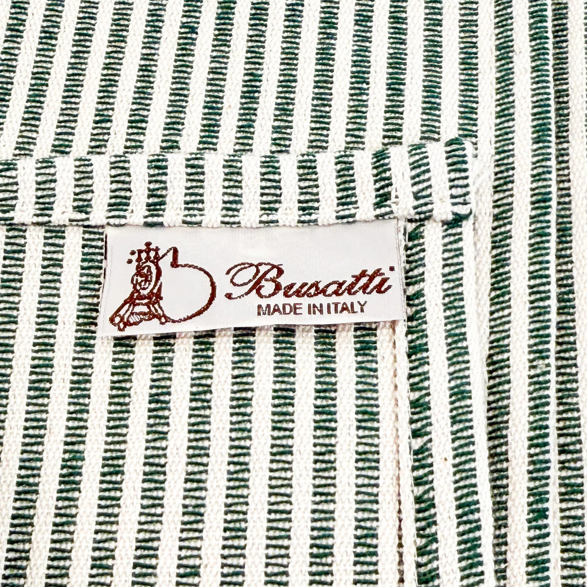 Busatti stripe kitchen towel in assorted colors, made in Italy, featuring woven fabric and classic design for kitchen use.