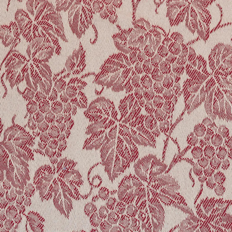 Busatti Uva kitchen towel in berry red with assorted colors, made in Italy, featuring woven table linen with intricate pattern.