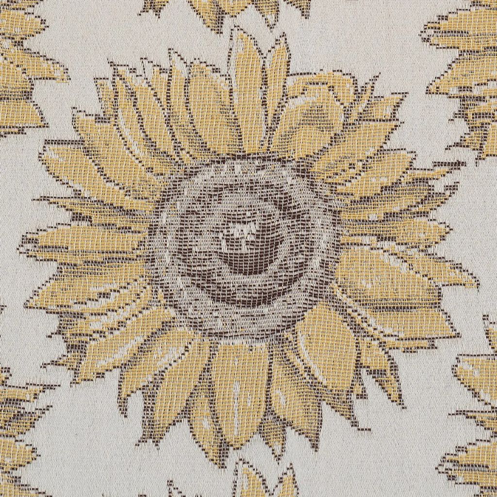 Busatti Van Gogh Sunflowers table runner with striped pattern, made in Italy, featuring vibrant sunflower design and Italian craftsmanship.