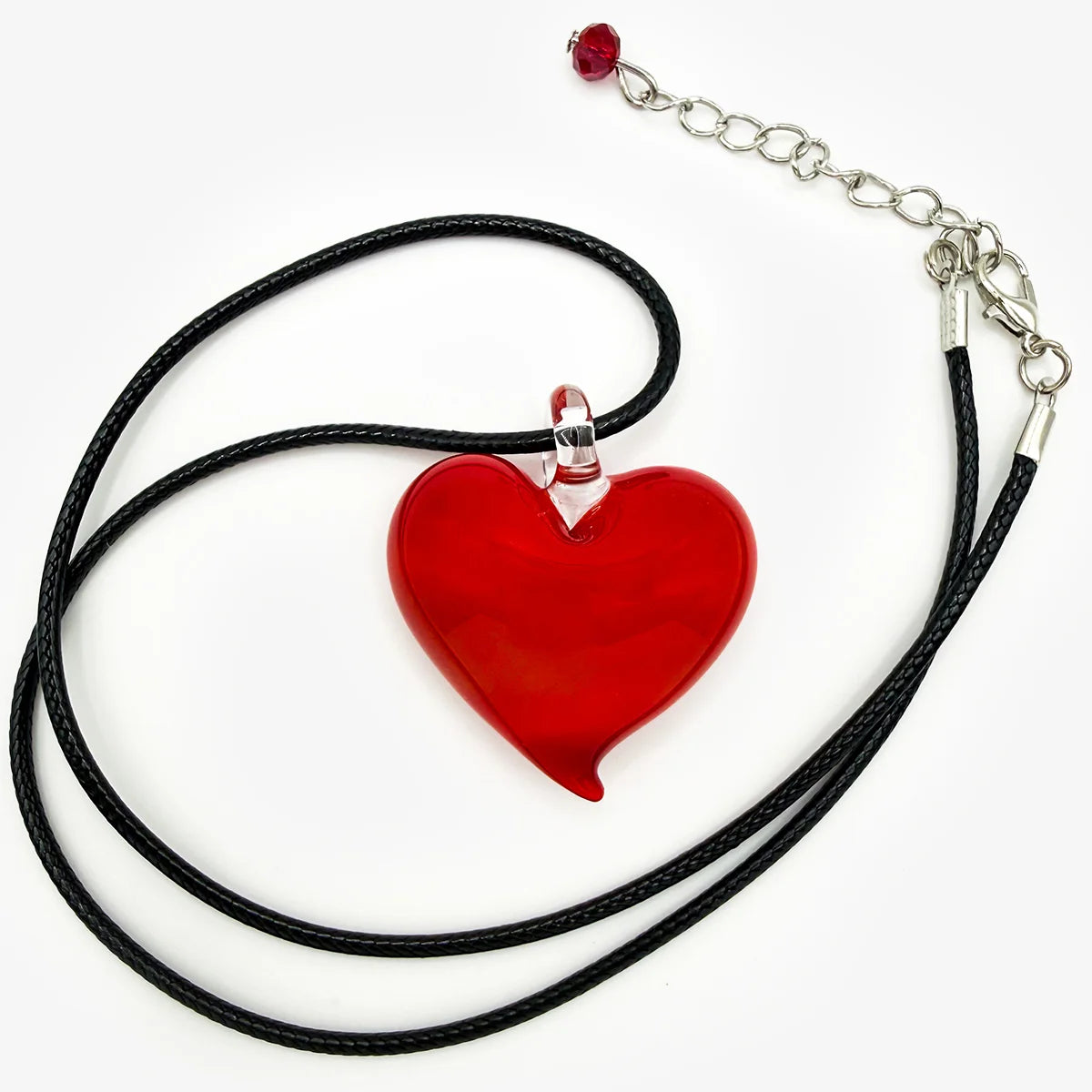 Heart Earrings and Necklace, Murano Glass