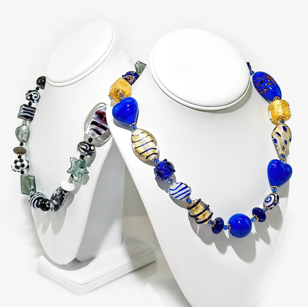 Lampwork Murano Beaded Necklace, Medium Length