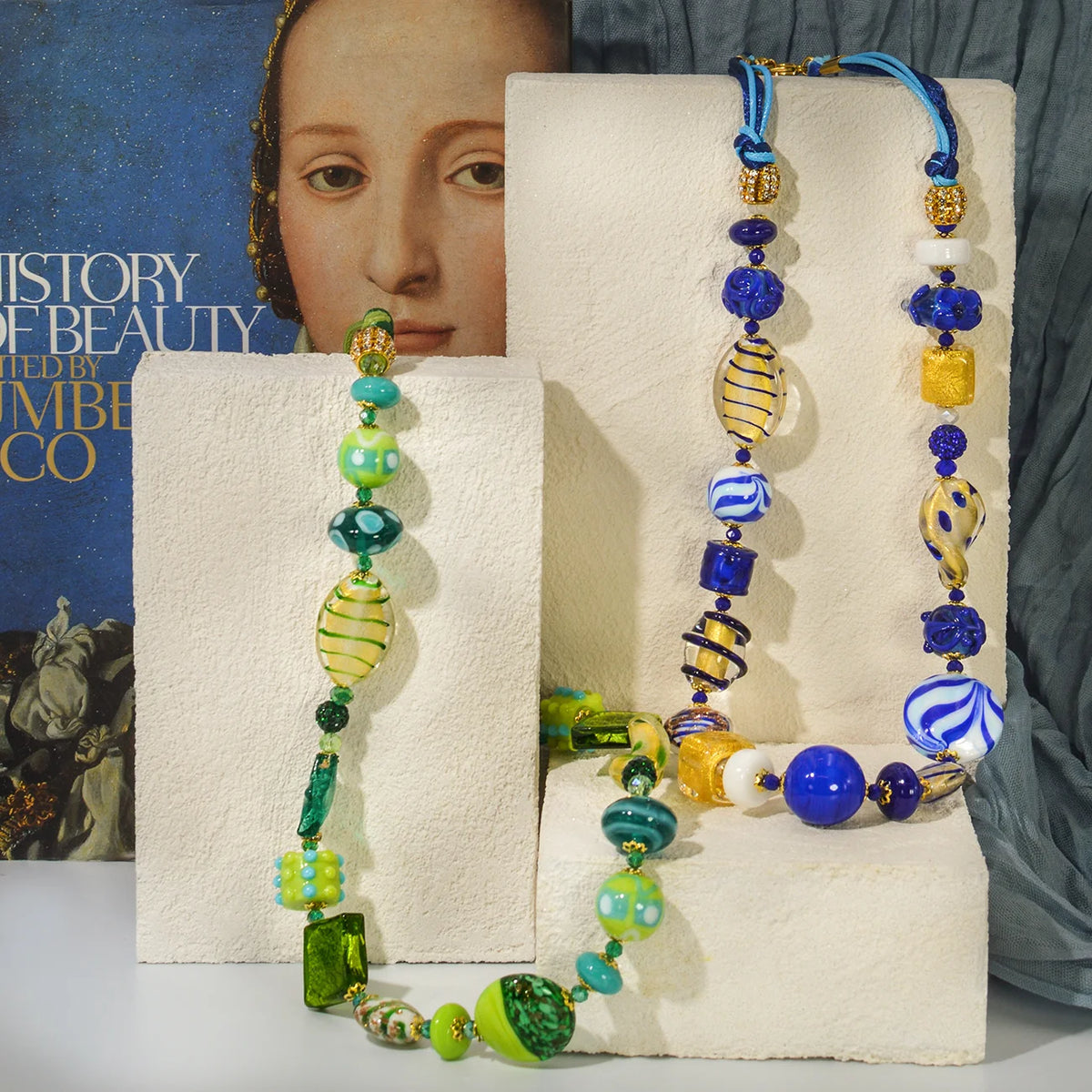 Luna Statement Murano Glass Necklace, Made in Italy