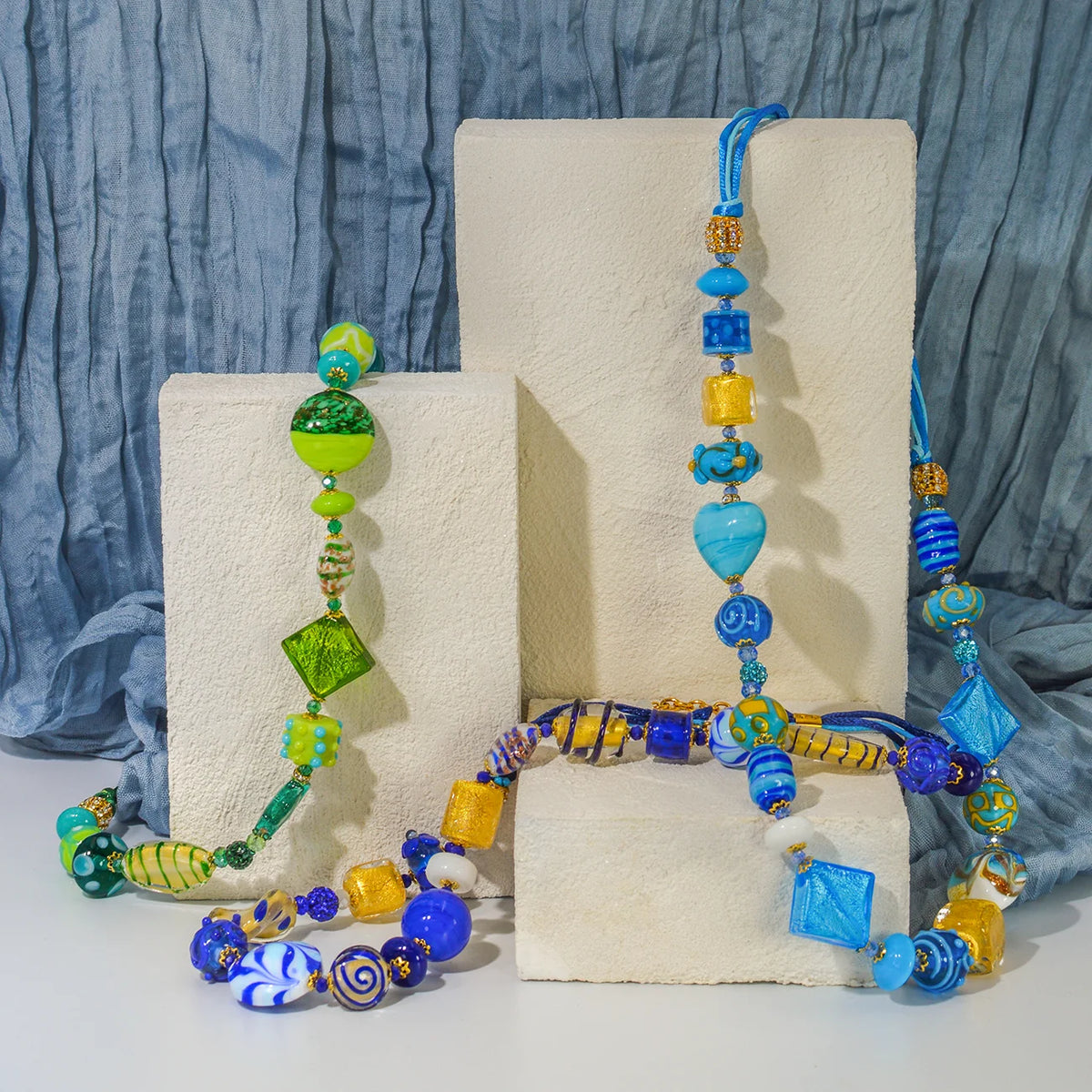 Luna Statement Murano Glass Necklace, Made in Italy