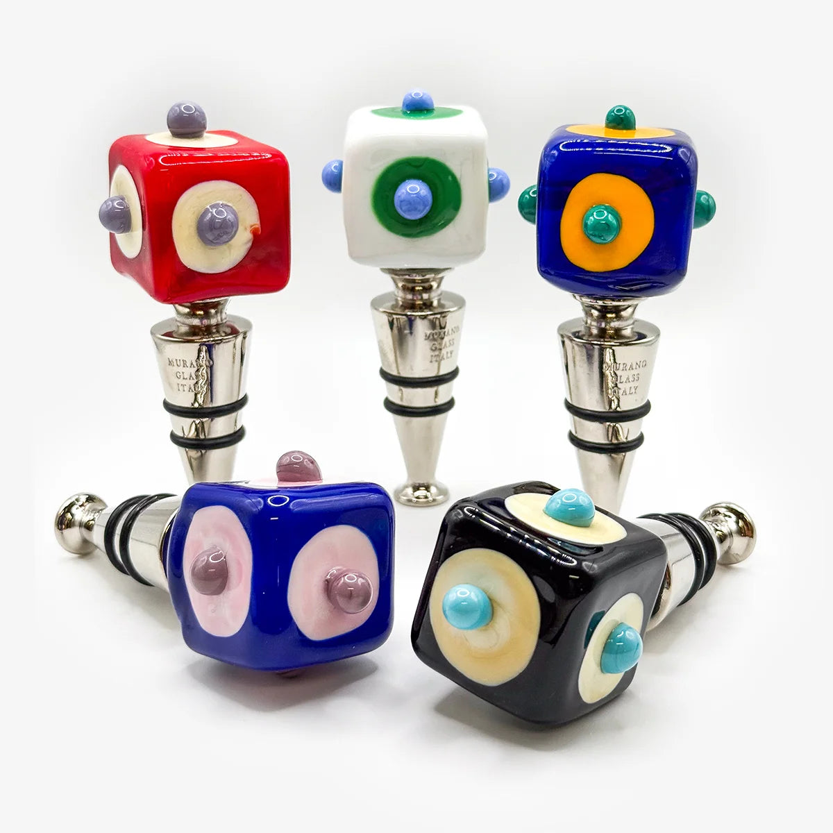 Murano Glass Wine Stopper, Dots