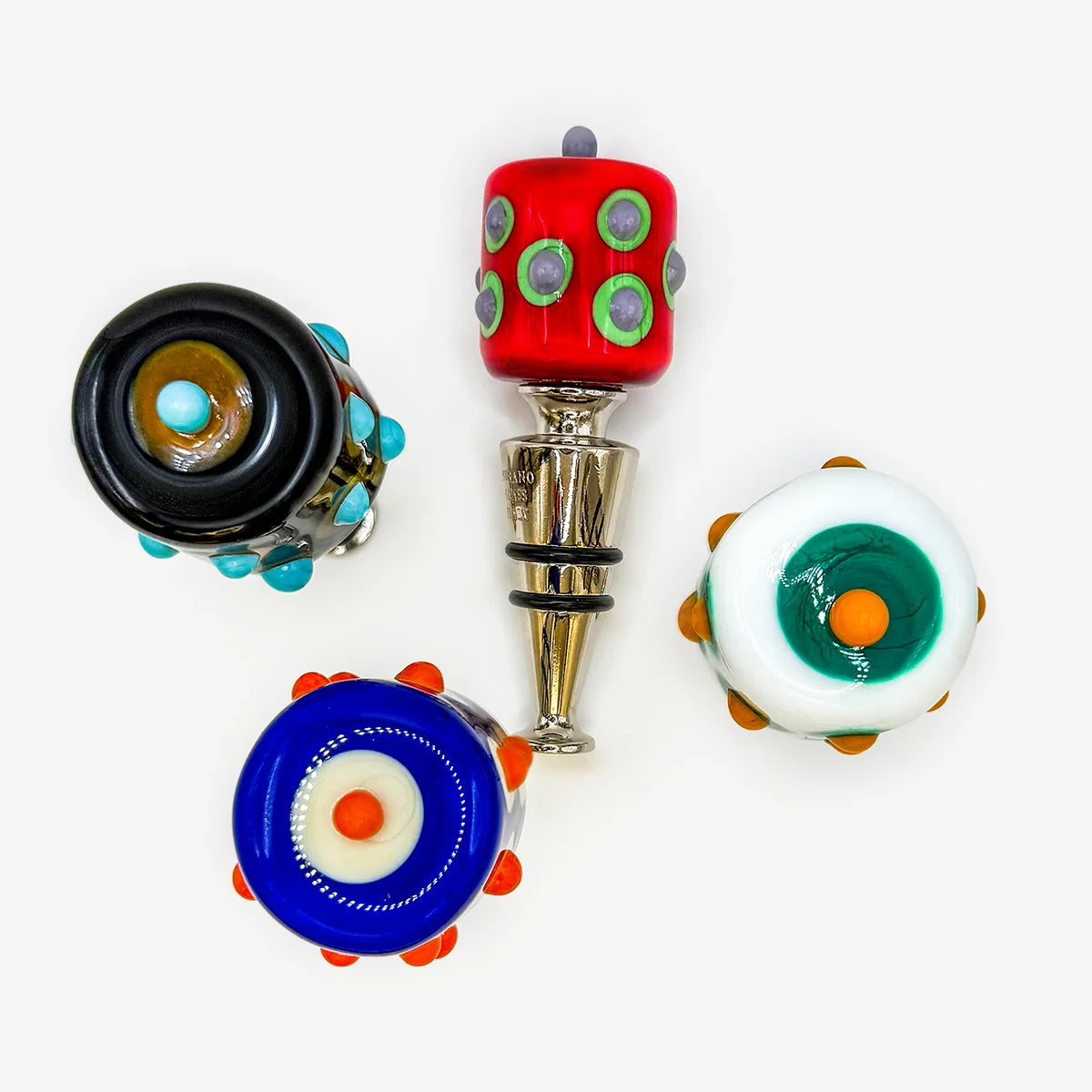 Murano Glass Wine Stopper, Dots