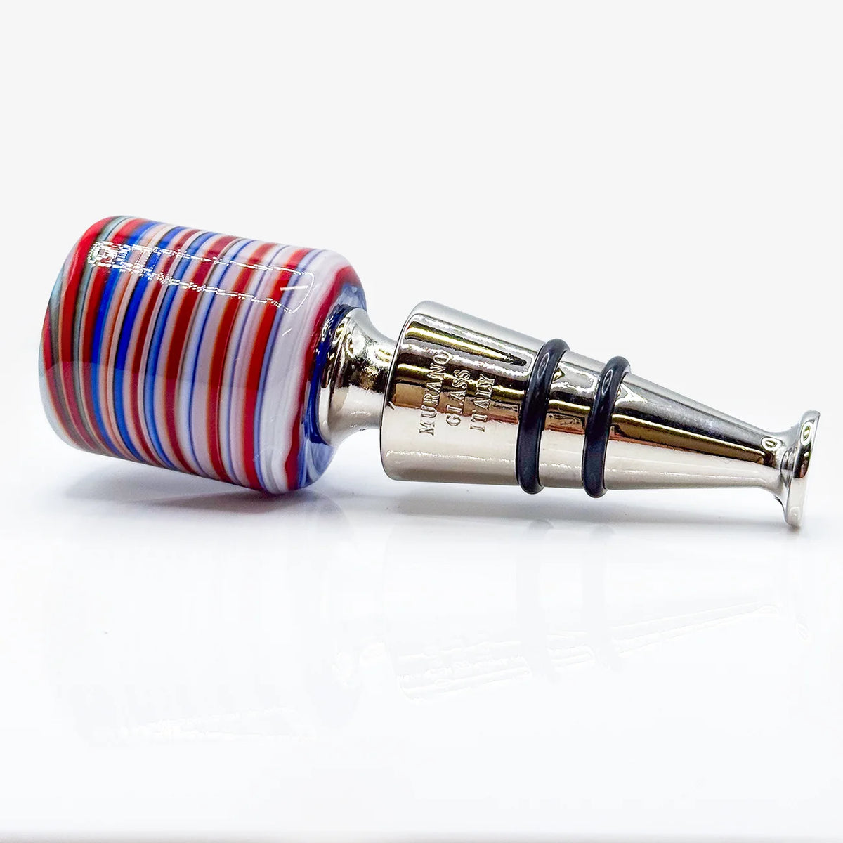 Murano Glass Wine Stopper, Multicolor Swirl