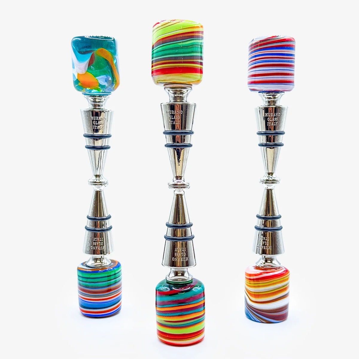 Murano Glass Wine Stopper, Multicolor Swirl