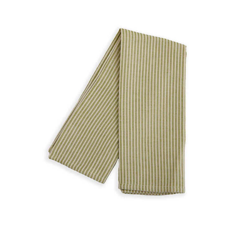 Busatti stripe kitchen towel in assorted colors, made in Italy, with woven striped pattern and soft cotton fabric.