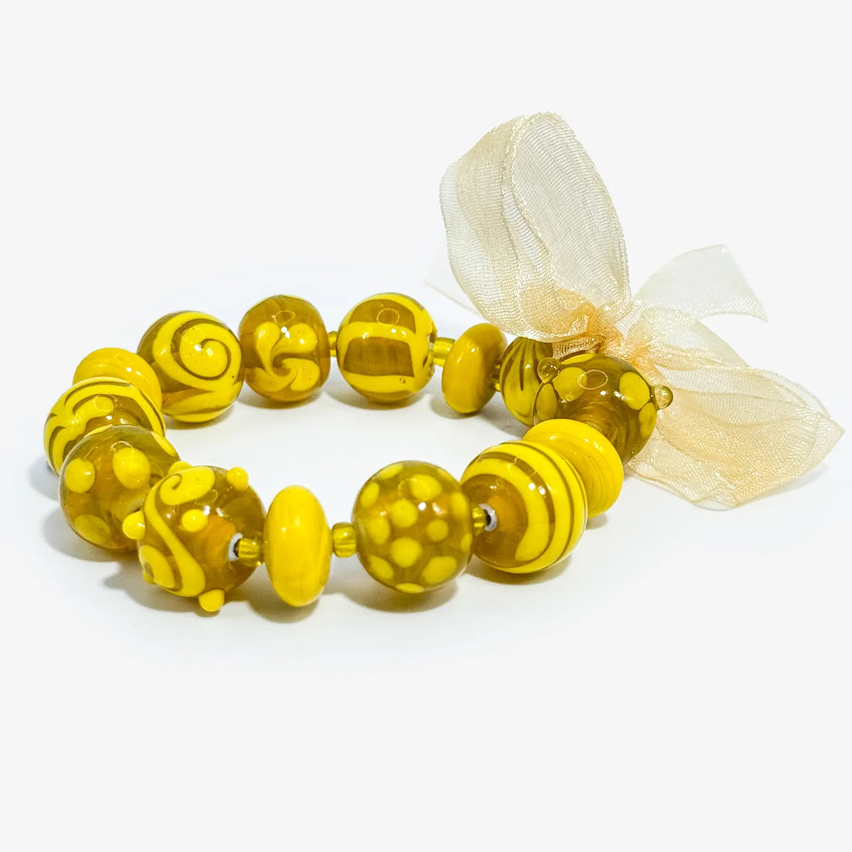 Lemon Fruit Bracelet - Earrings - Murano Glass Beads