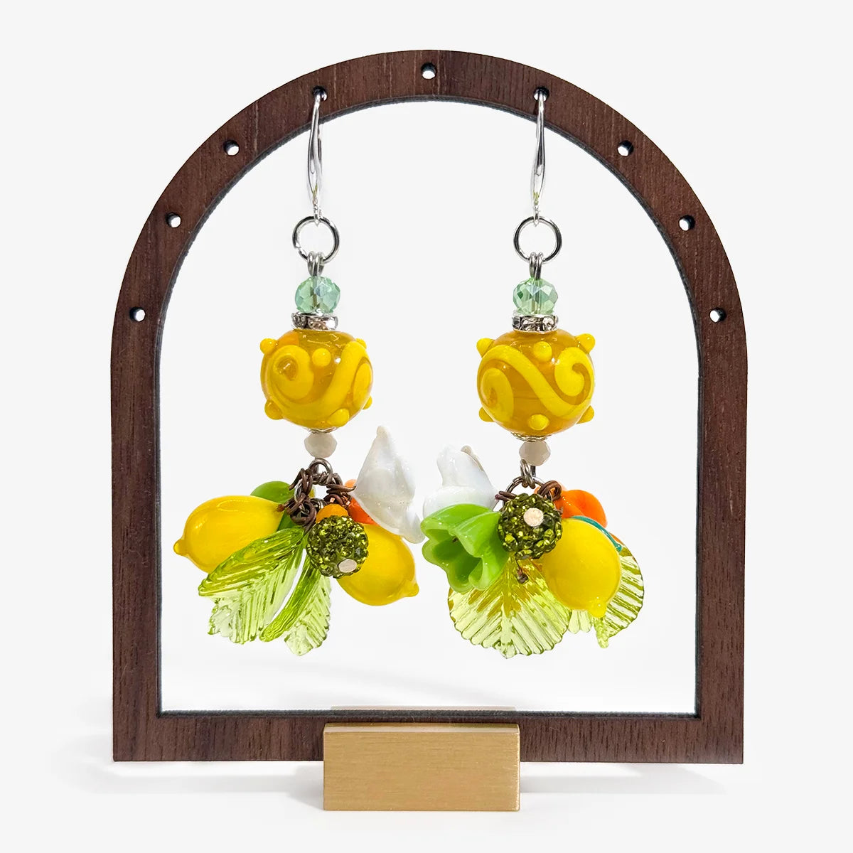 Lemon Fruit Bracelet - Earrings - Murano Glass Beads