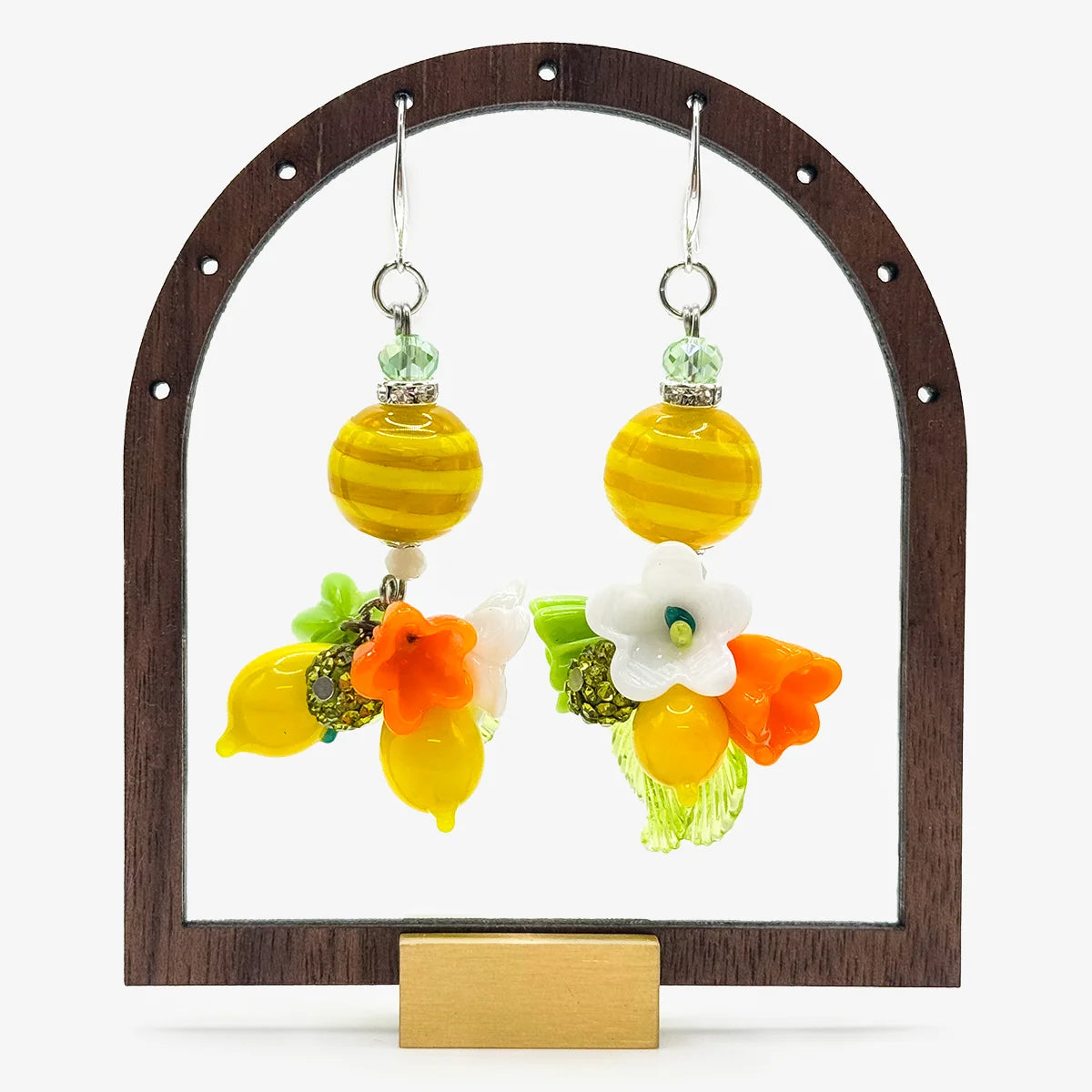 Lemon Fruit Bracelet - Earrings - Murano Glass Beads