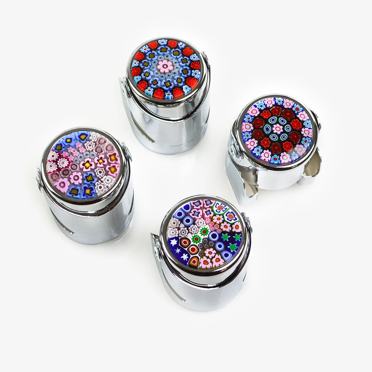 My Italian Decor Millefiori Champagne stopper with colorful glass design for sealing champagne bottles.