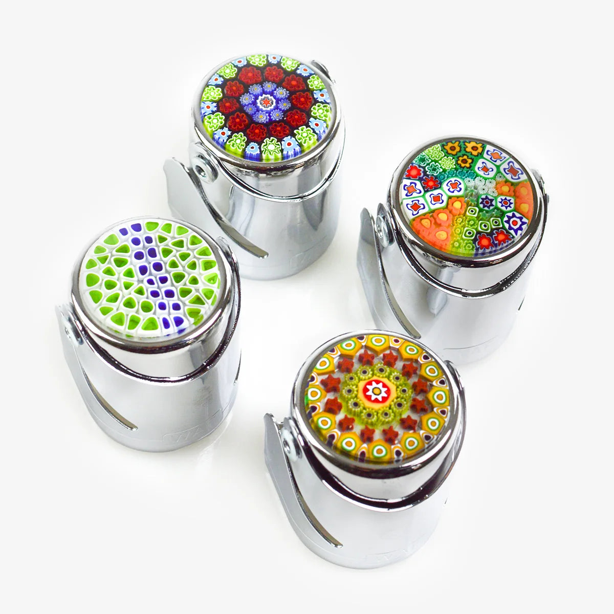 My Italian Decor Millefiori Champagne stopper in vibrant glass, designed to preserve champagne bottles.