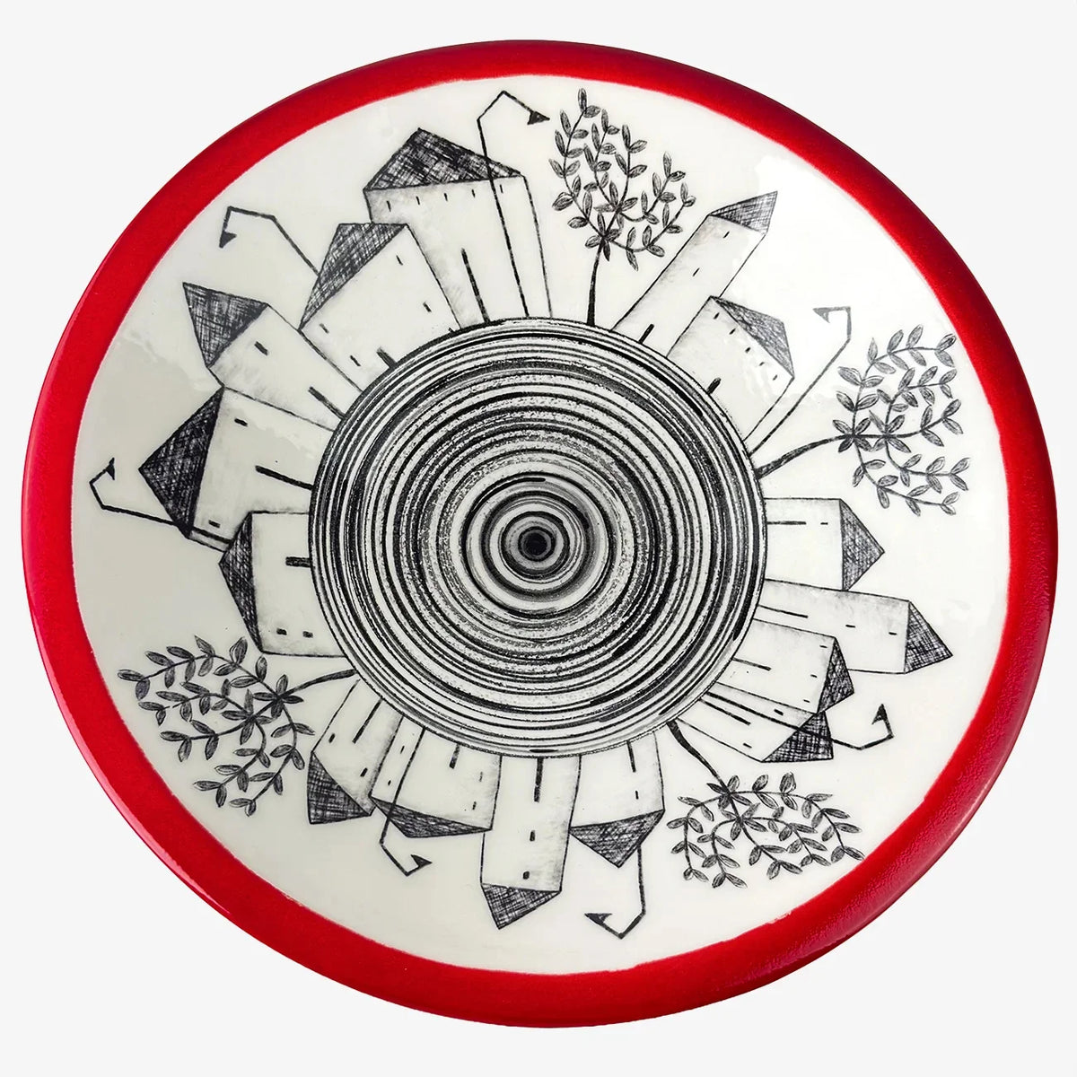 Hand-Painted Ceramic Italian Village Centerpiece Bowls