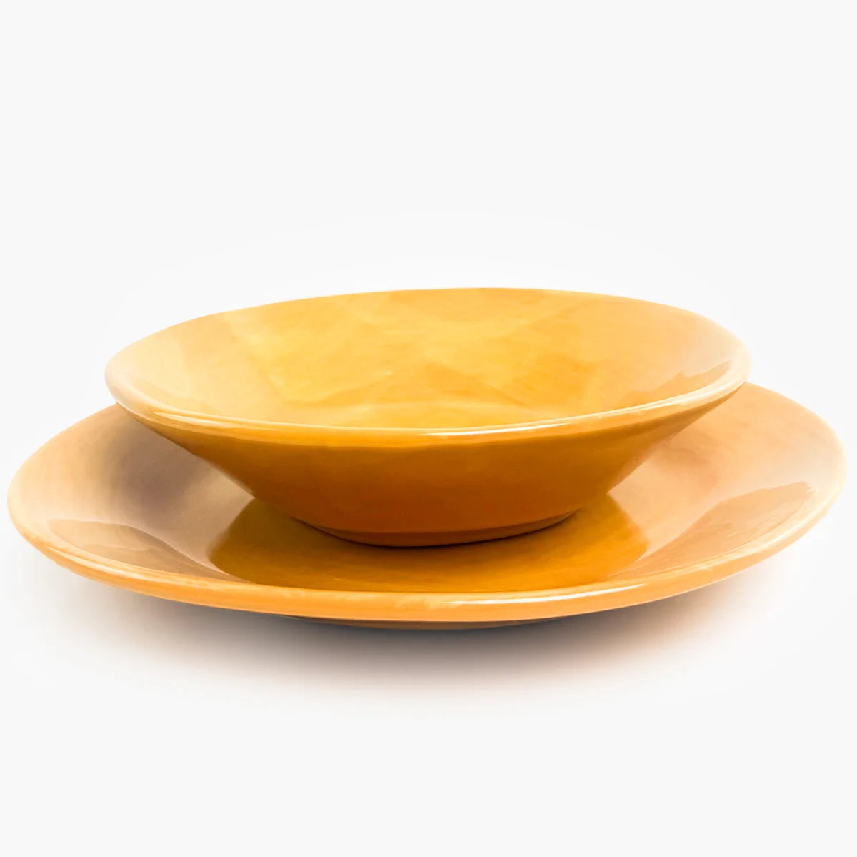 Set of two Tuscan ceramic pasta bowls by My Italian Decor, featuring rustic design and vibrant colors, made in Italy.