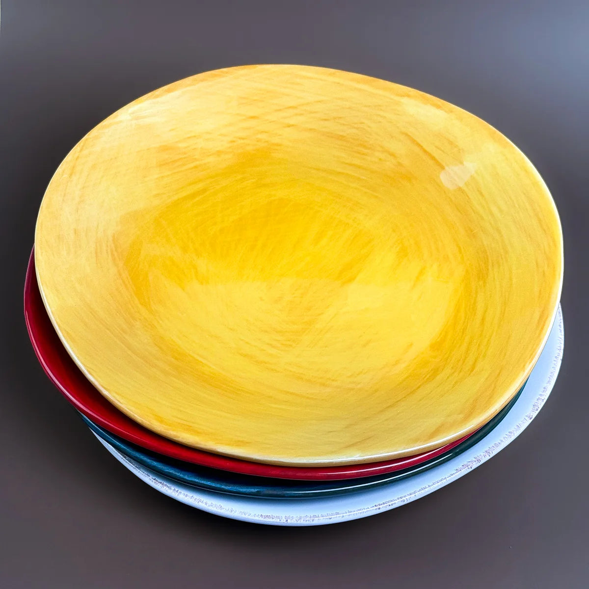 Set of two Tuscan ceramic dinner plates by My Italian Decor, showcasing traditional Italian design and craftsmanship.