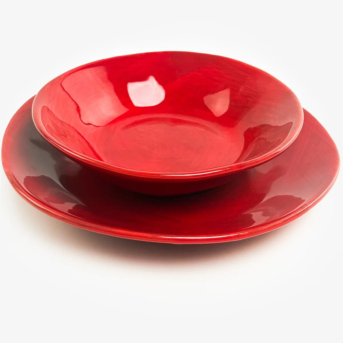 Set of two Tuscan ceramic dinner plates by My Italian Decor, featuring traditional Italian design and craftsmanship.