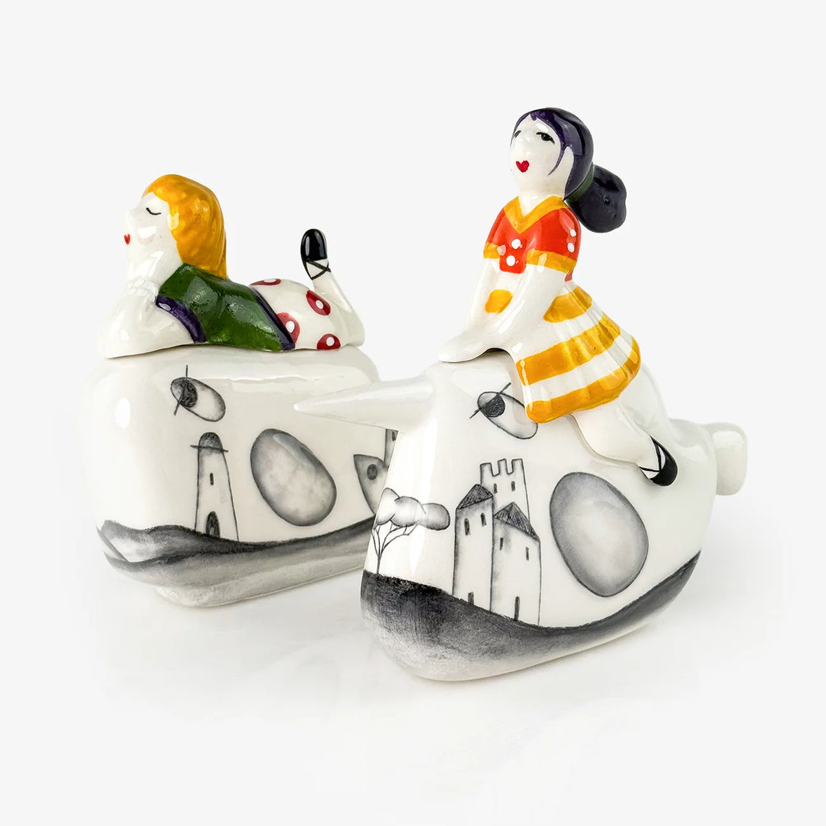 Ceramic Adventure Rider Figurine from Naples