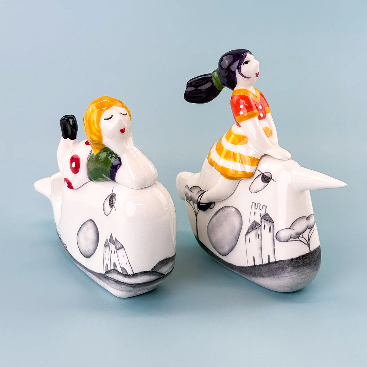 Ceramic Adventure Rider Figurine from Naples