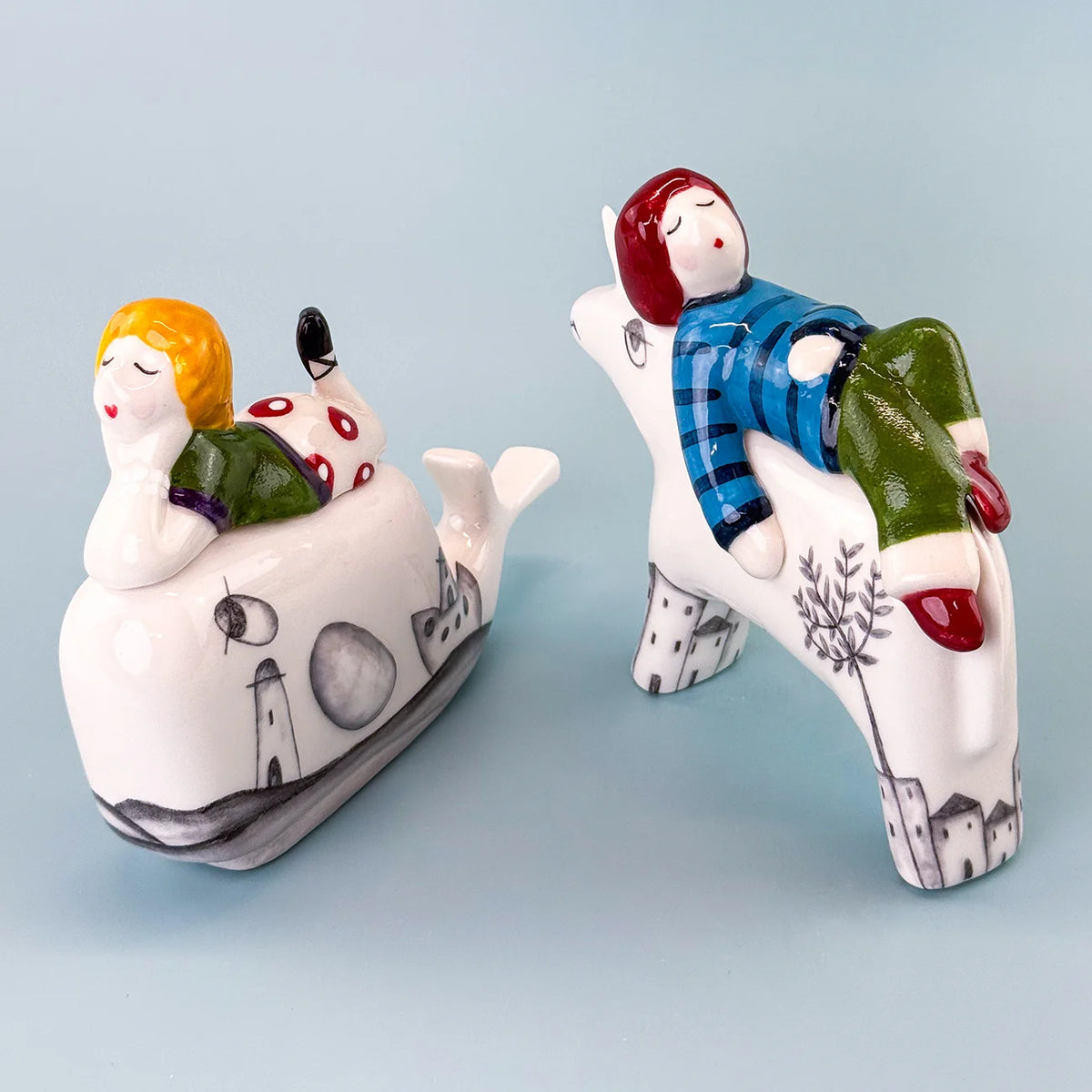 Ceramic Adventure Rider Figurine from Naples