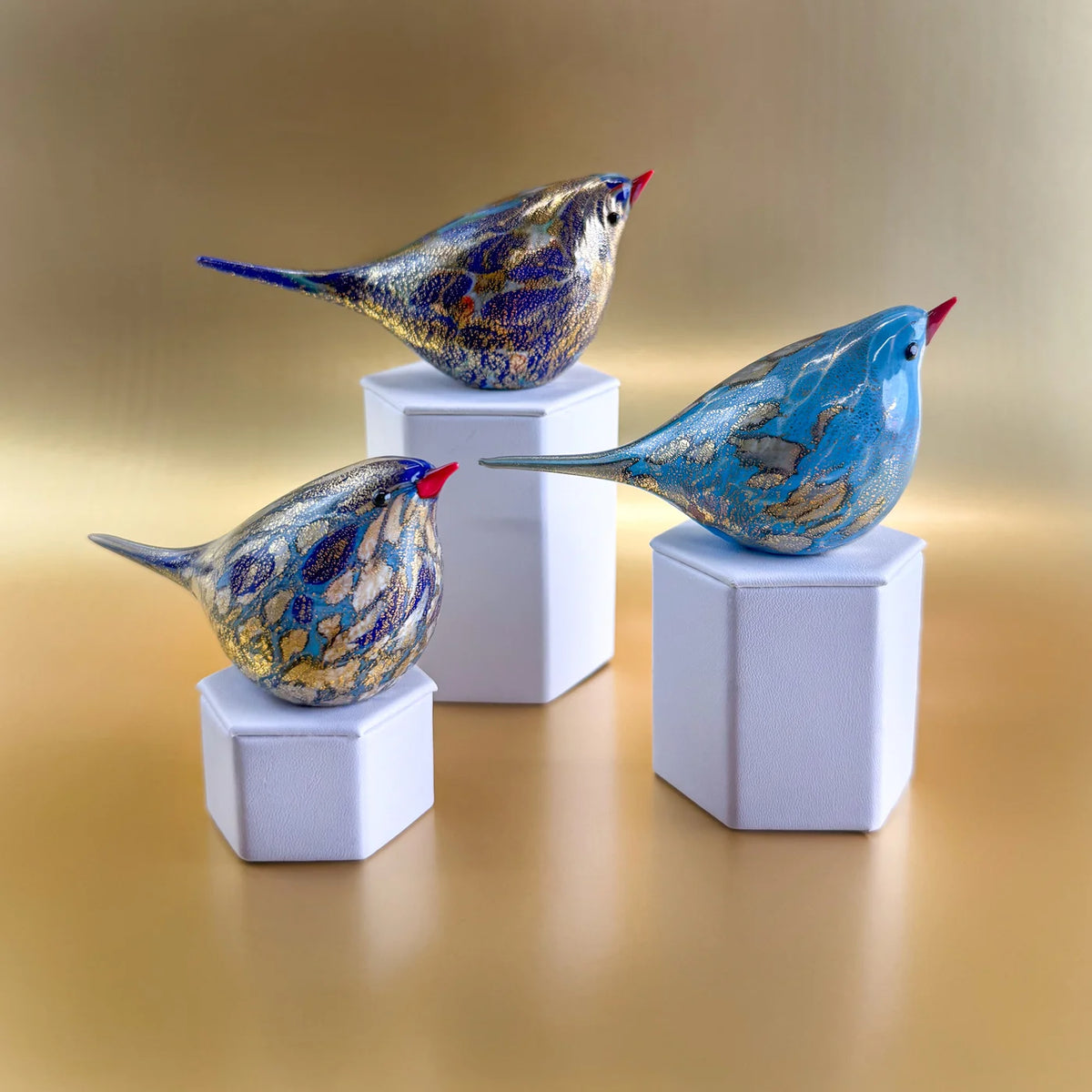 Murano Glass Hand Blown Chirpie Bird - Luigi - Glass Bird - My Italian Decor
