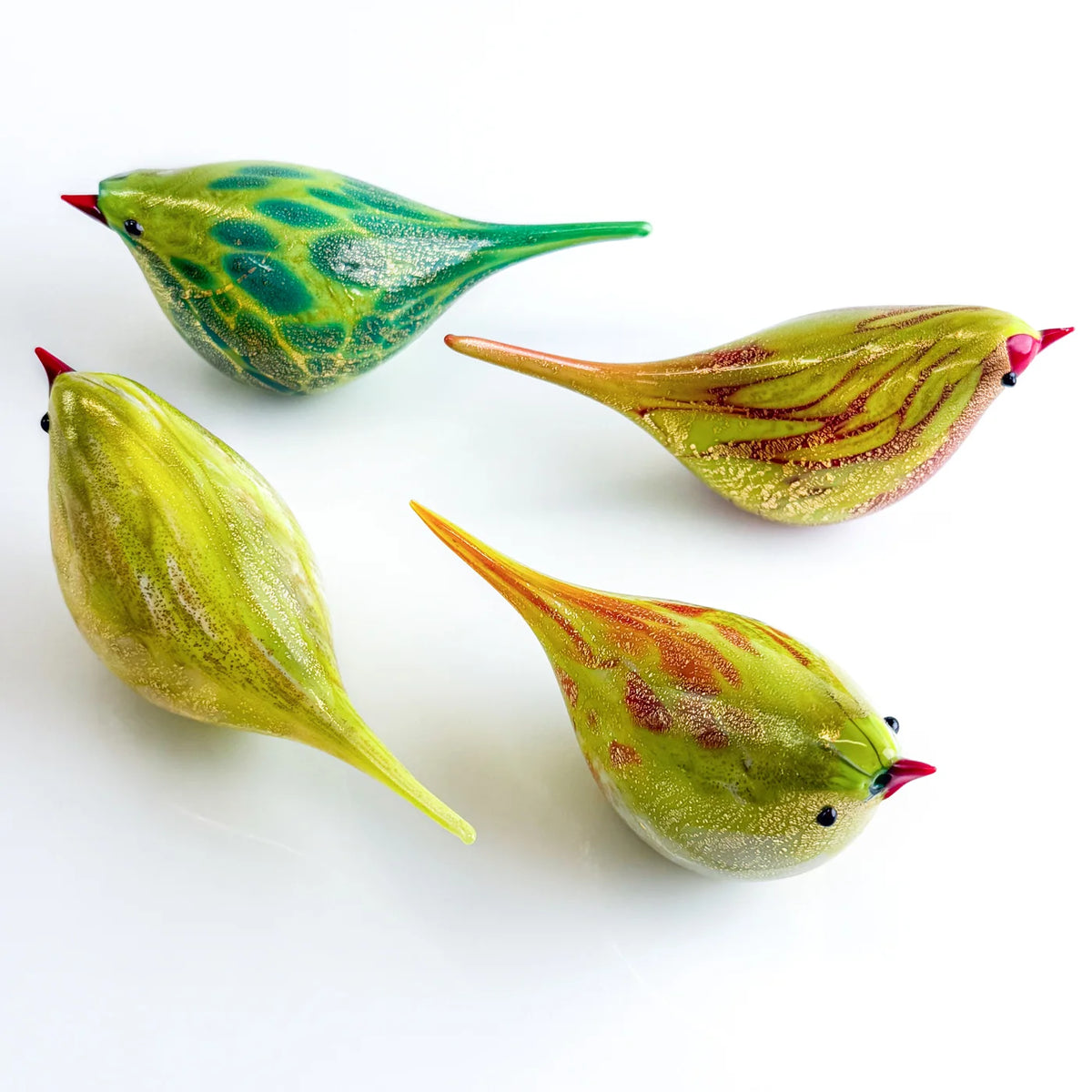 Murano Glass Chirpie Bird Figurine - Cosimo - Yellow, 24k gold - My Italian Decor