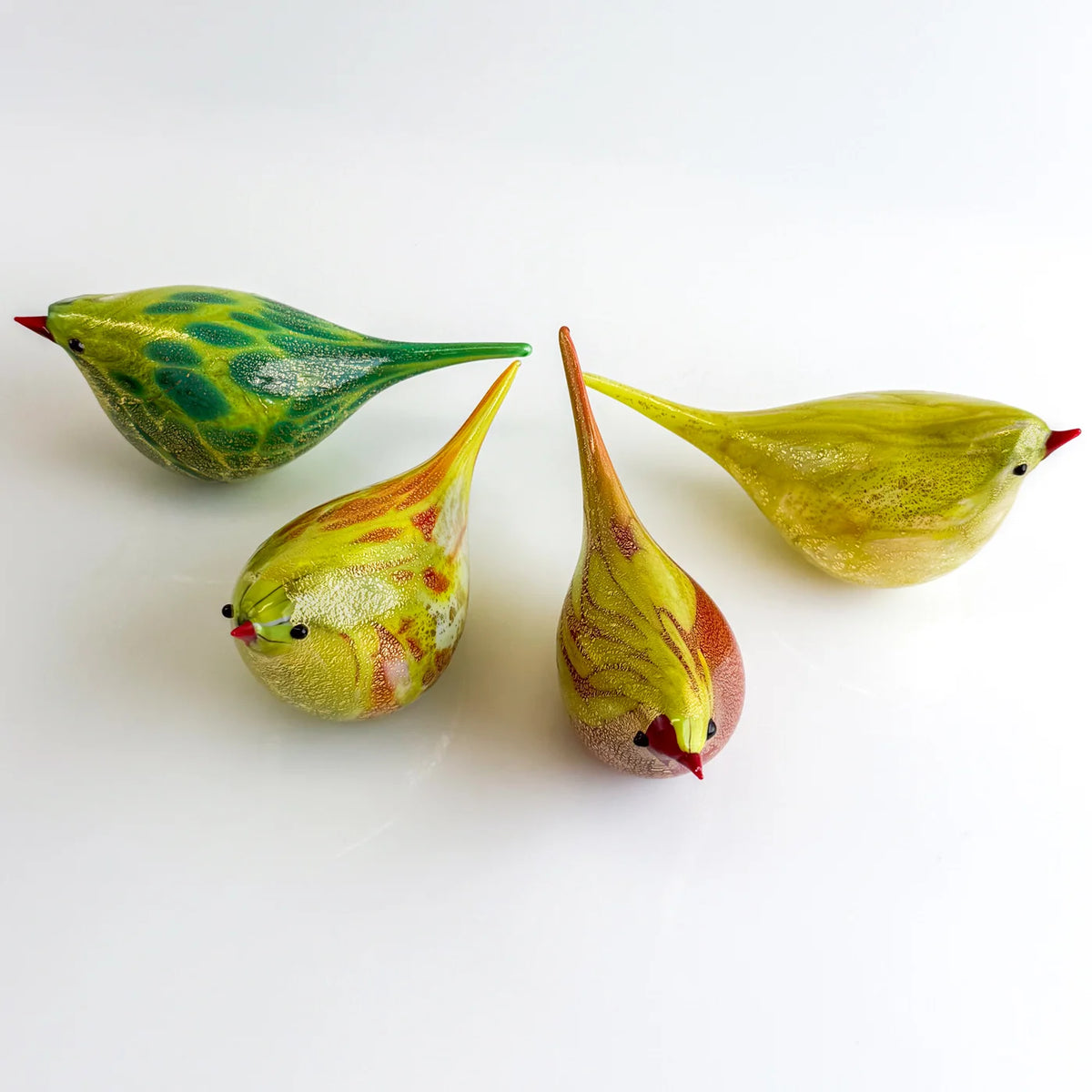 Murano Glass Chirpie Bird Figurine - Cosimo - Yellow, 24k gold - My Italian Decor