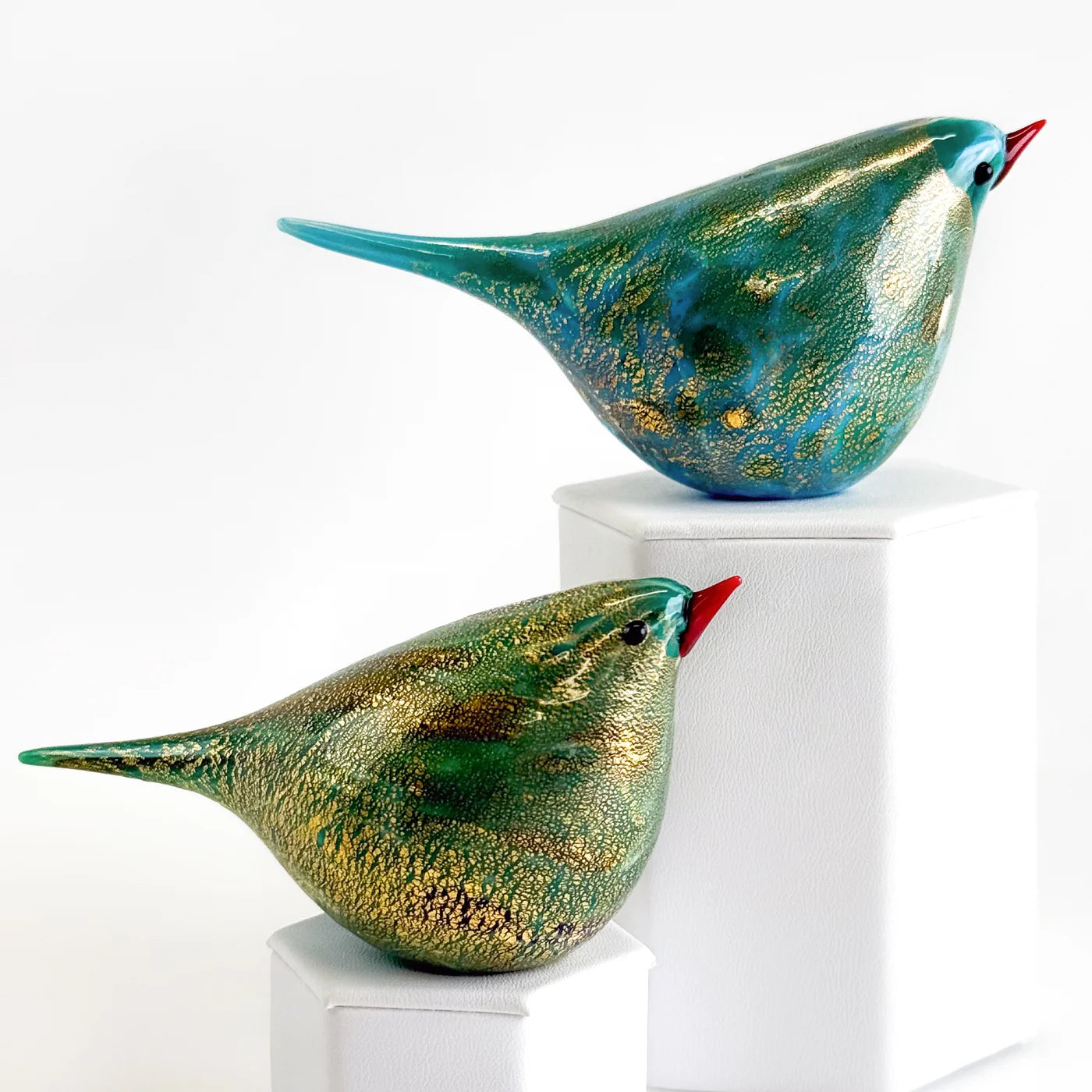 Murano Blown Glass Bruno Chirpie Bird, Glass Art Figurine - My Italian Decor